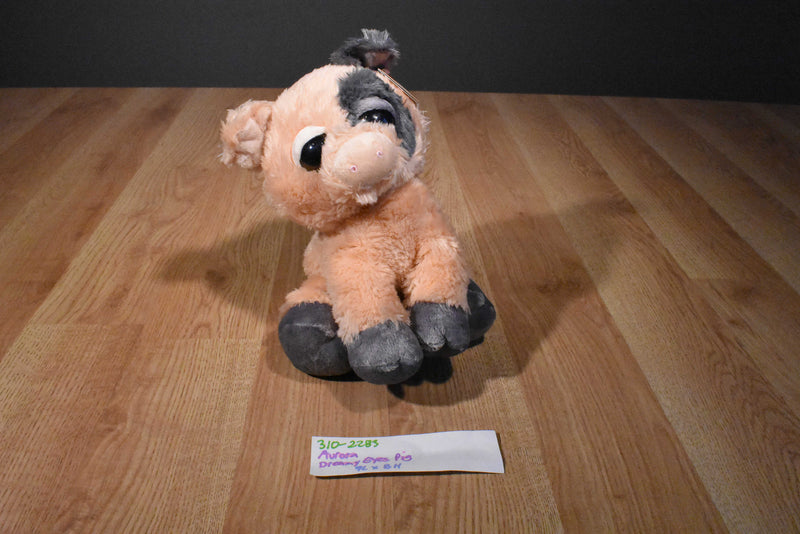 Aurora Dreamy Eyes Pickles the Pink and Grey Pig Beanbag Plush