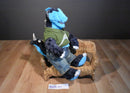 Build-A-Bear Dark Grey and Blue Stegosaurus Dinosaur 2013 Plush With Blue Eyes