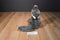 Howling Grey and Beige Wolf Plush with Orange Eyes