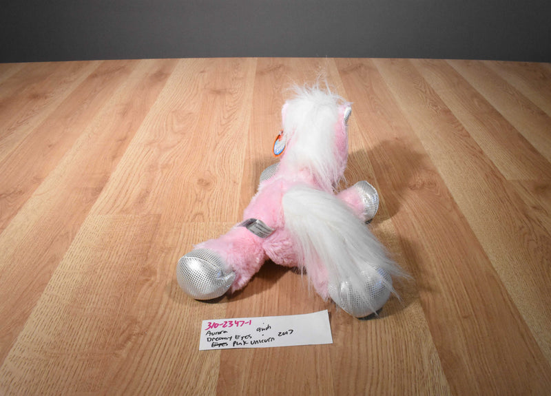 Aurora Dreamy Eyes Pink and White Unicorn 2007 Beanbag Plush