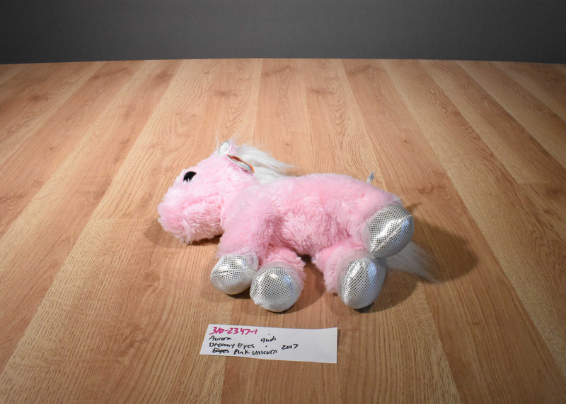 Aurora Dreamy Eyes Pink and White Unicorn 2007 Beanbag Plush