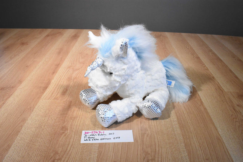 Jo-Ann Fabrics J Bear White and Blue Unicorn 2017 Plush