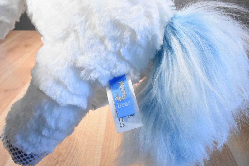 Jo-Ann Fabrics J Bear White and Blue Unicorn 2017 Plush