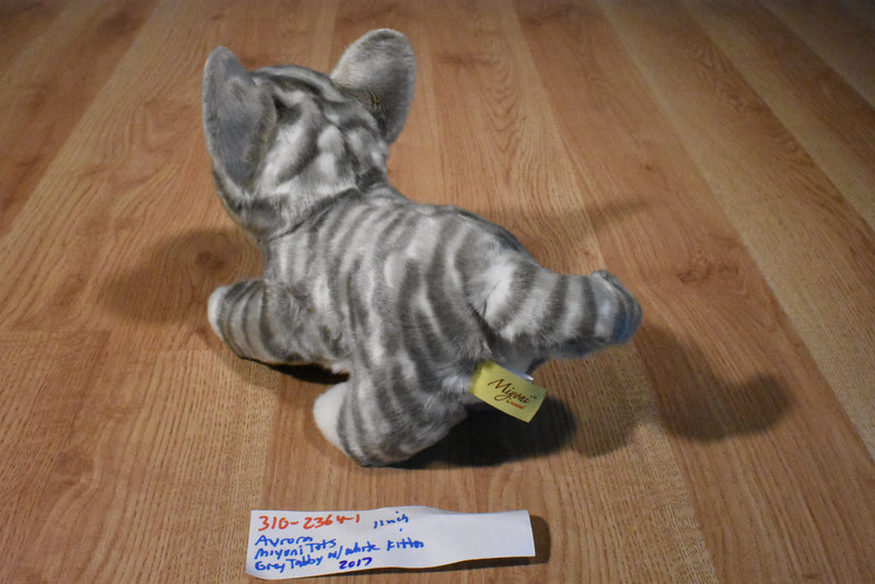 Aurora Miyoni Tots Grey White Tabby Kitten Cat Beanbag Plush