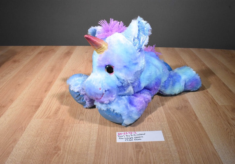 Tom's Toys International Blue and Purple Unicorn Plush