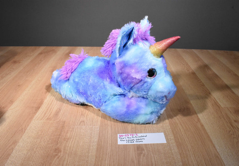 Tom's Toys International Blue and Purple Unicorn Plush