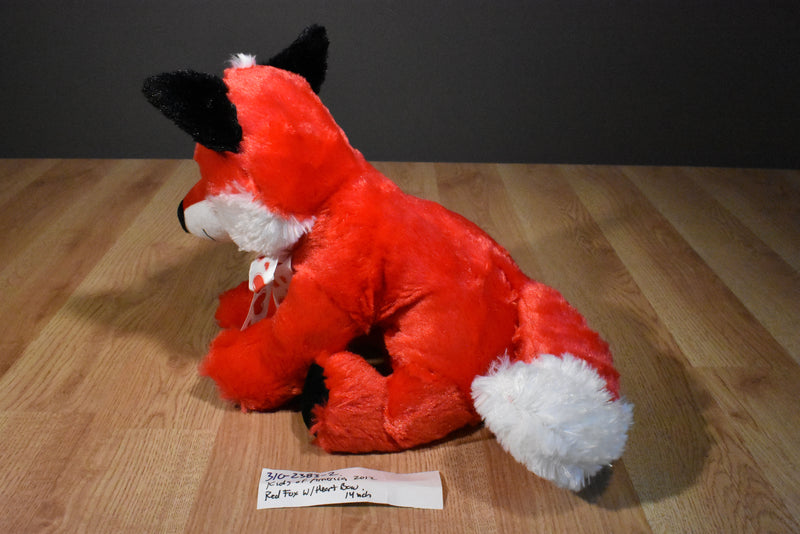 Kids of America Red and White Fox With Heart Bow 2012 Plush