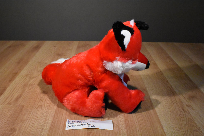 Kids of America Red and White Fox With Heart Bow 2012 Plush