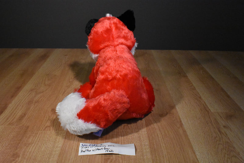 Kids of America Red and White Fox With Heart Bow 2012 Plush