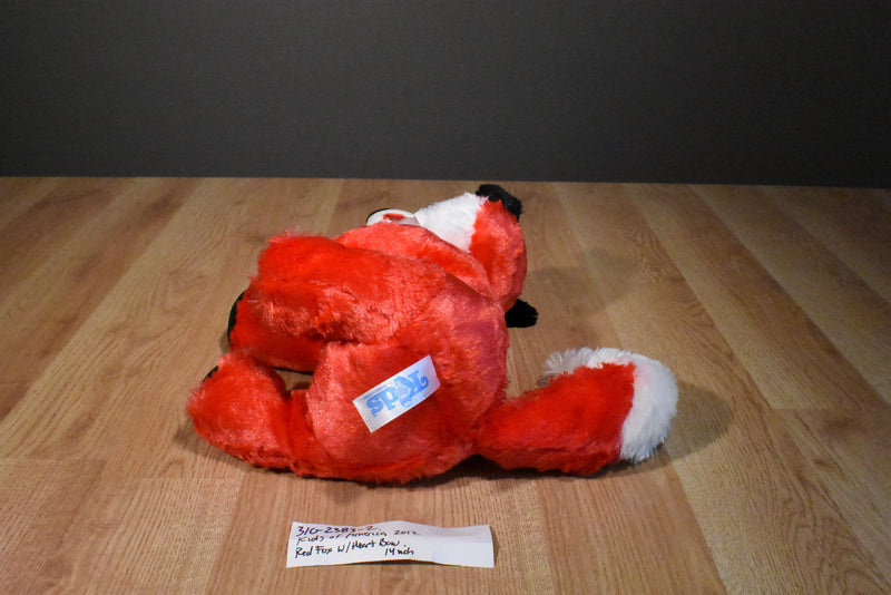 Kids of America Red and White Fox With Heart Bow 2012 Plush