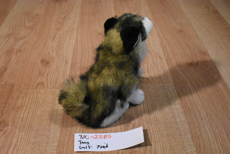 Jaag Mini Grey and Beige Wolf Beanbag Plush