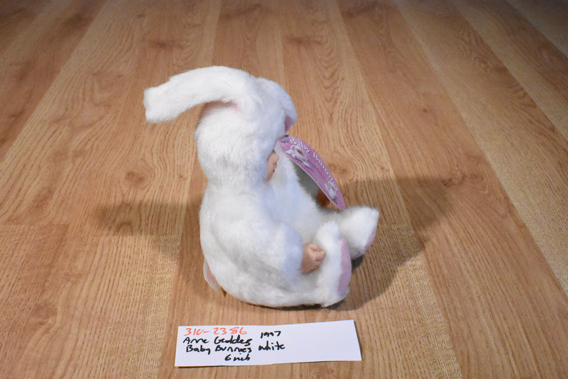 Anne Geddes Baby Bunnies White Bunny 1997 Beanbag Plush