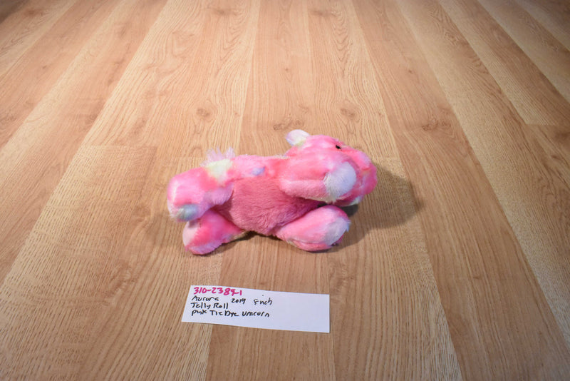 Aurora Jelly Roll Pink Tie Dye Unicorn Beanbag Plush