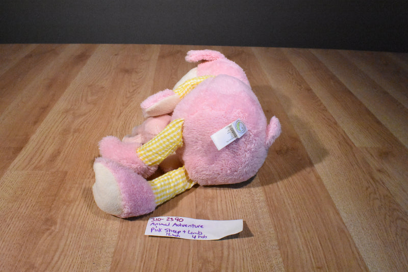 Animal Adventure Pink Sheep With Little Lamb 2014 Plush