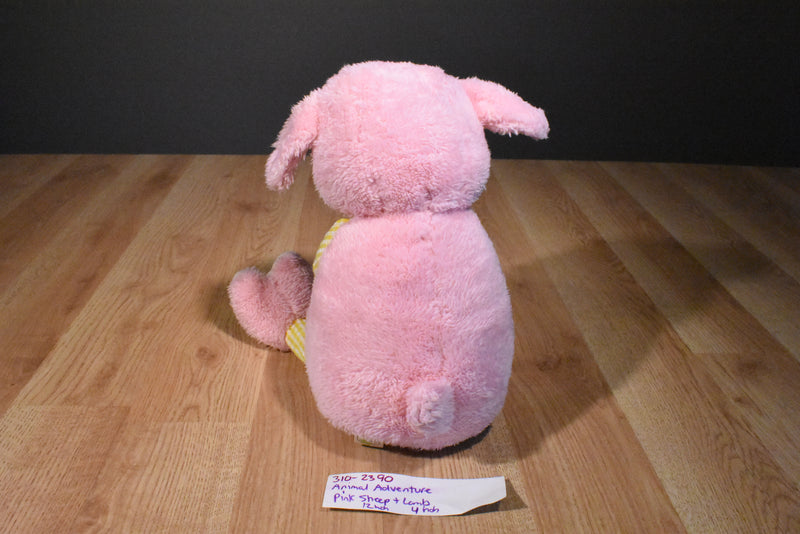 Animal Adventure Pink Sheep With Little Lamb 2014 Plush