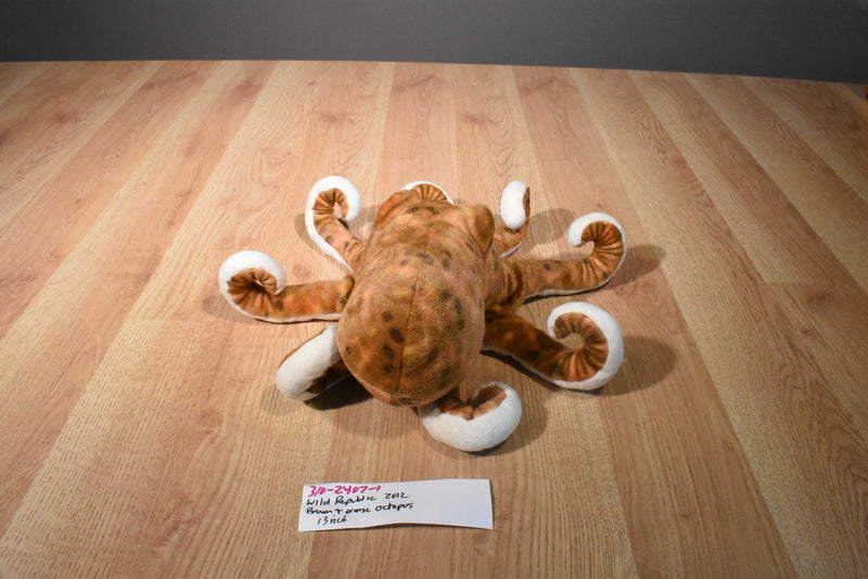 Wild Republic Brown and Orange Spotted Octopus 2012 Beanbag Plush