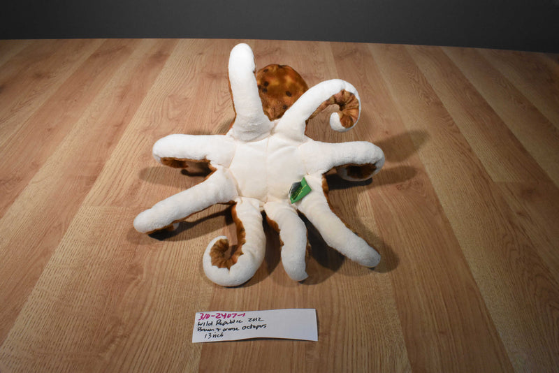 Wild Republic Brown and Orange Spotted Octopus 2012 Beanbag Plush