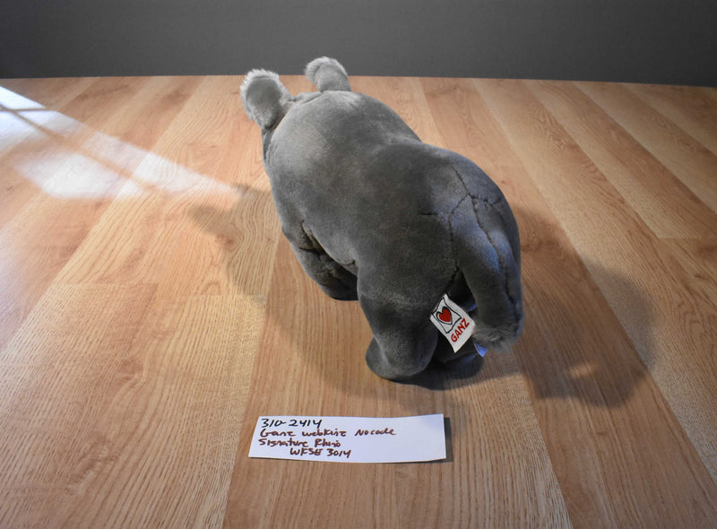 Ganz Webkinz Signature Black Rhino WKSE3104 No Code Plush