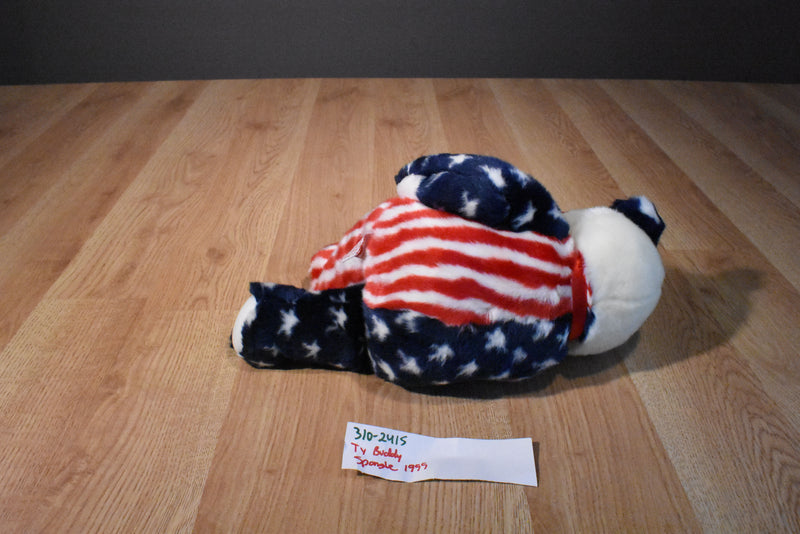 Ty Buddies Spangle Red White and Blue Patriotic Teddy Bear 1999 Beanbag Plush