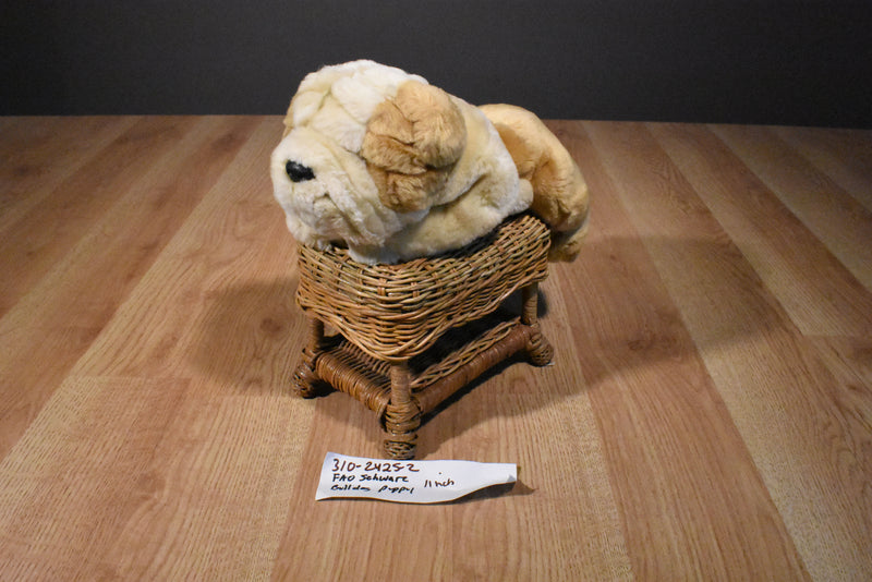 FAO Schwarz Bulldog Puppy Dog Beanbag Plush