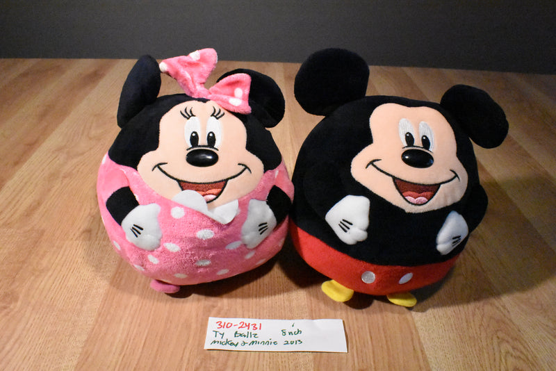 Ty Beanie Ballz Mickey and Minnie Mouse 2013 Beanbag Plush