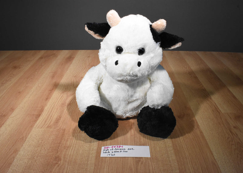 Kids Of America White and Black Holstein Cow Plush