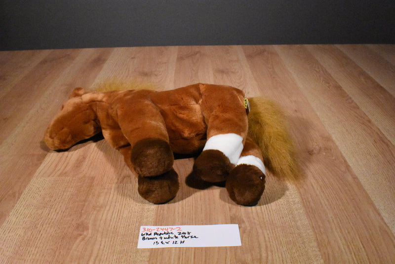 Wild Republic Brown Chestnut Horse 2008 Beanbag Plush with a Star