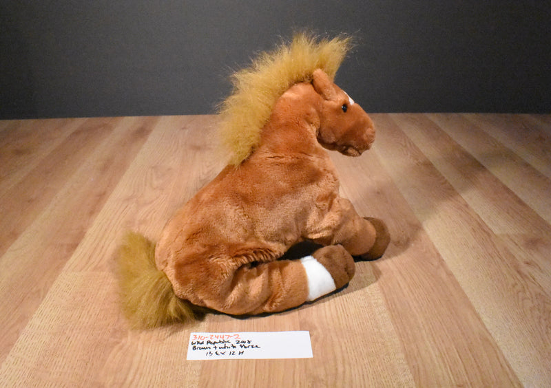 Wild Republic Brown Chestnut Horse 2008 Beanbag Plush with a Star