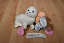 Enesco Tender Tails White Seal and Orange Turtle Beanbag Plush