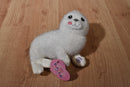 Enesco Tender Tails White Seal and Orange Turtle Beanbag Plush