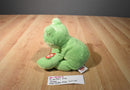 Ty Pluffies Leapers Green and Yellow Frog 2006 Beanbag Plush
