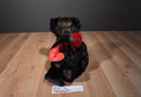 Hallmark Chocolate Brown Teddy Bear with Red Rose Beanbag Plush