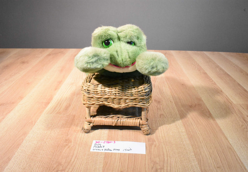Russ Fribbit Croaking Green and Yellow Frog Plush