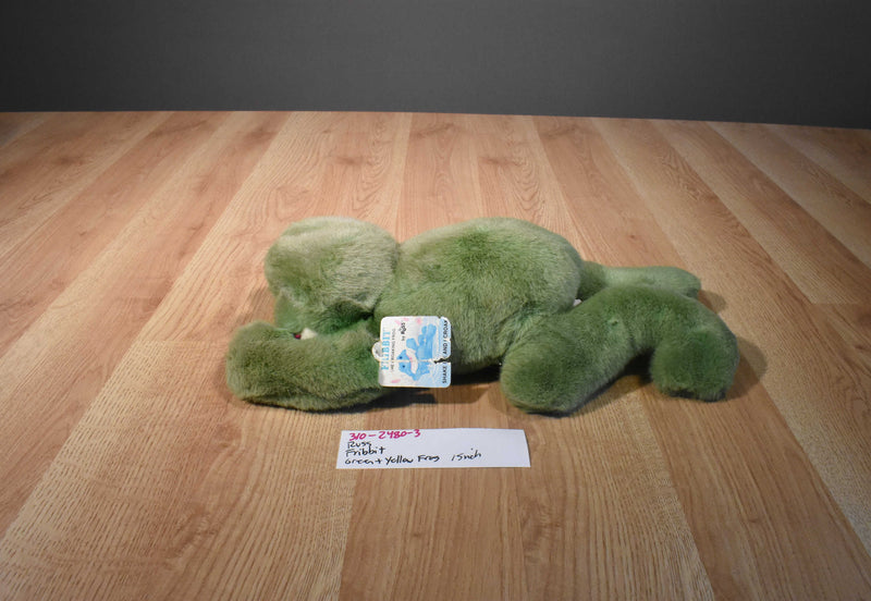 Russ Fribbit Croaking Green and Yellow Frog Plush