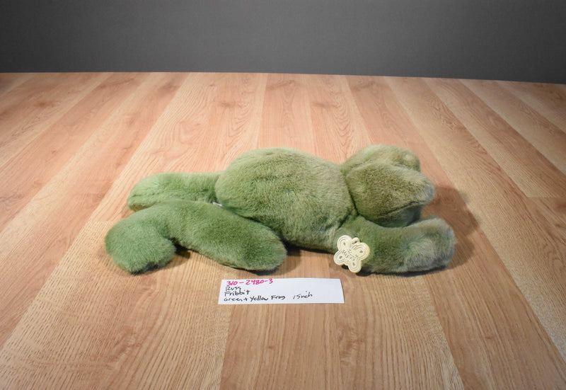 Russ Fribbit Croaking Green and Yellow Frog Plush