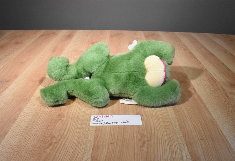 Russ Fribbit Croaking Green and Yellow Frog Plush