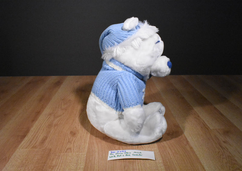 Disney Store Snowflake Pooh Plush in a Blue Sweater with a Snowflake