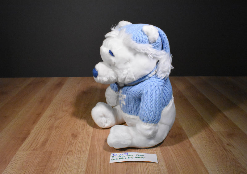 Disney Store Snowflake Pooh Plush in a Blue Sweater with a Snowflake
