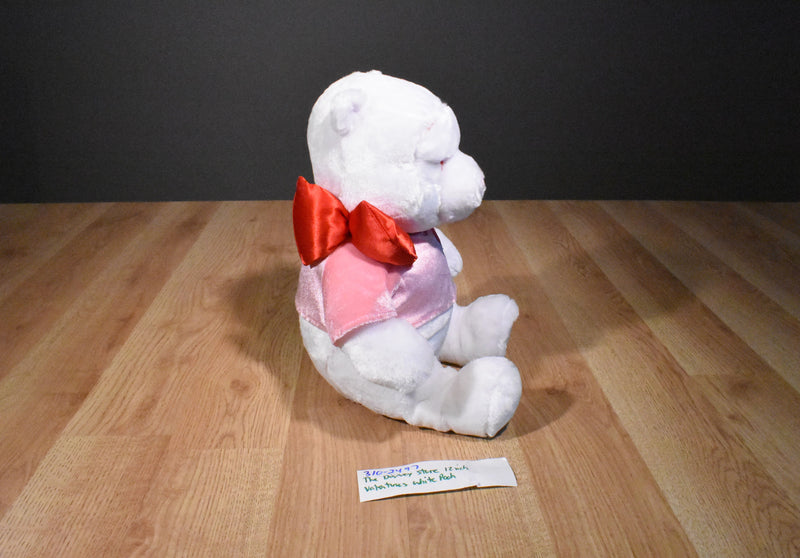 Disney Store White and Pink Valentines Pooh Plush