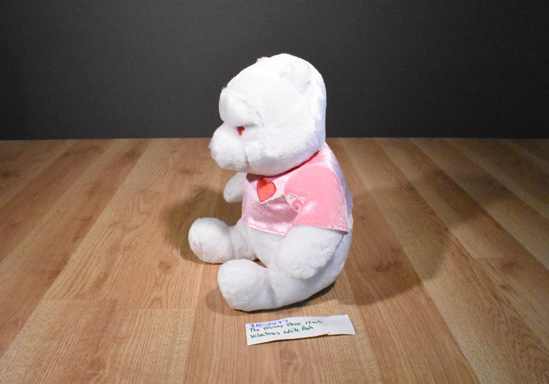 Disney Store White and Pink Valentines Pooh Plush