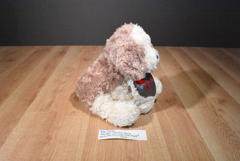 Dan Dee Collectors Choice Brown and Beige Dog with Silver Heart Plush