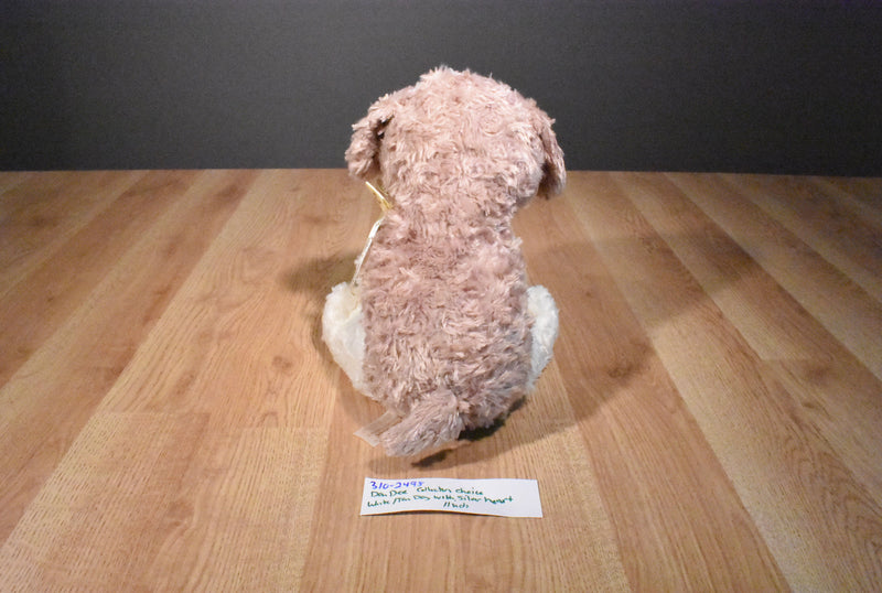 Dan Dee Collectors Choice Brown and Beige Dog with Silver Heart Plush