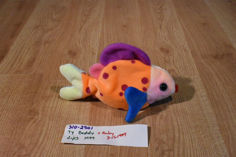 Ty Beanie Buddy and Baby Lips Fish 1999 Beanbag Plushes