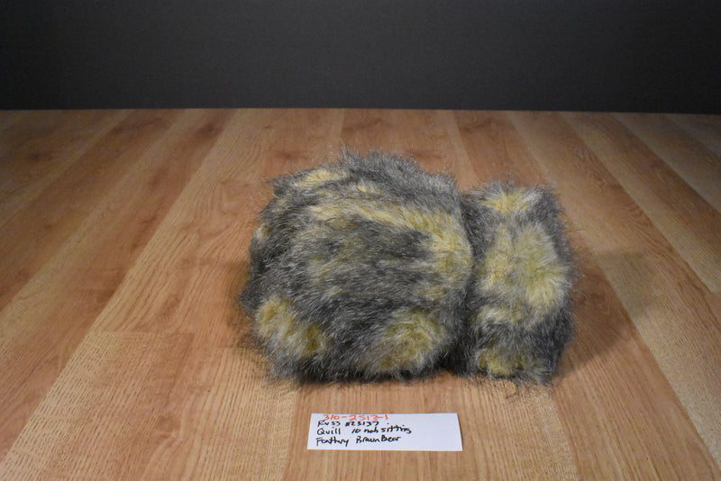 Russ Quill Brown Feathery Teddy Bear Beanbag Plush
