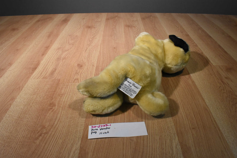 Russ Yomiko Tan and Black Pug Dog Beanbag Plush