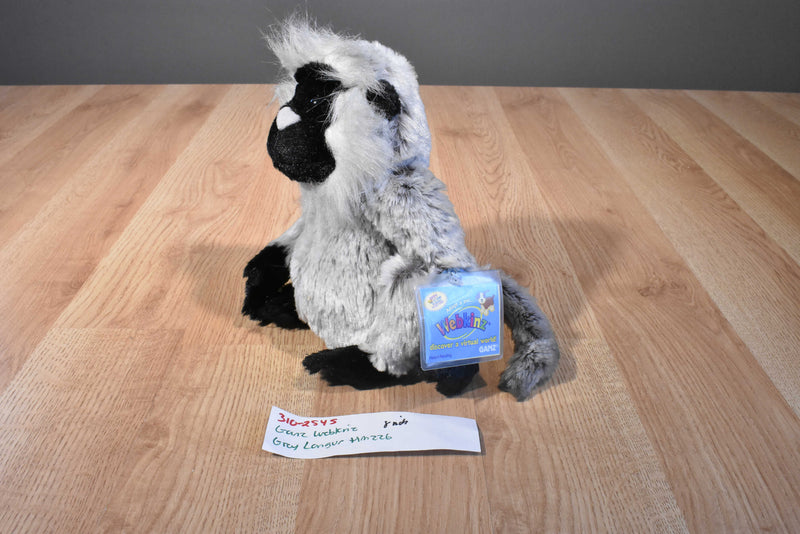 Ganz Webkinz Grey and Black Langur Beanbag Plush Sealed Code