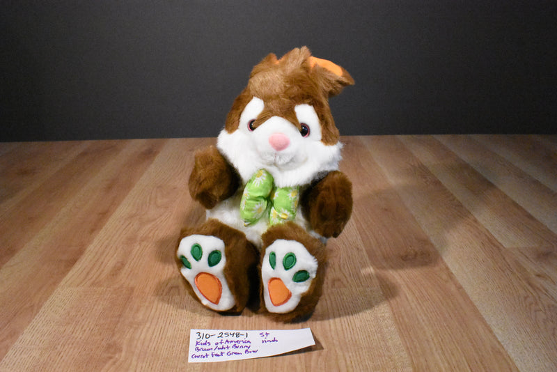 Kids of America Brown and White Bunny Rabbit Plush