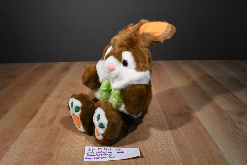 Kids of America Brown and White Bunny Rabbit Plush