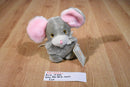 Russ Vintage Gray and Pink Mouse Plush with Adoption Card
