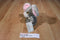 Russ Vintage Gray and Pink Mouse Plush with Adoption Card